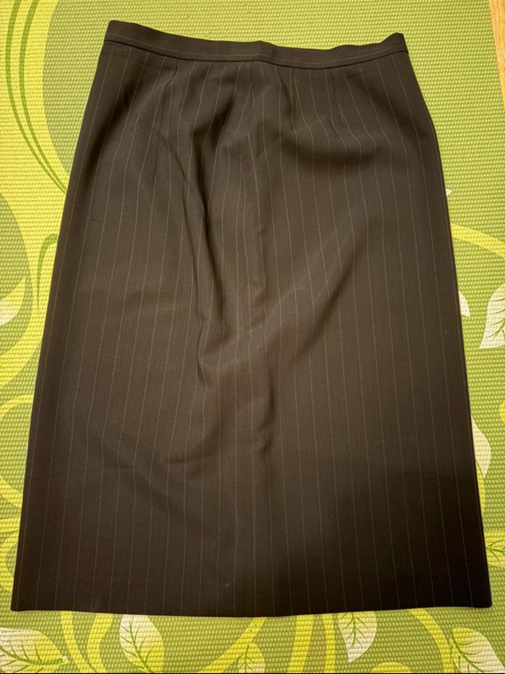Max Mara Classic Black Pinstripe Wool Pencil Skirt